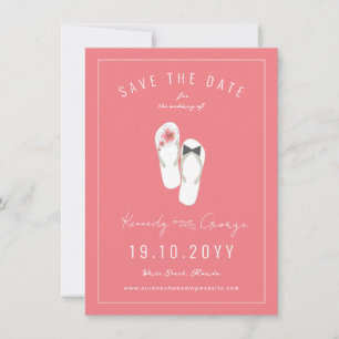 Herr & Frau Flip Flops Hibiskus Beach Wedding Foto Save The Date