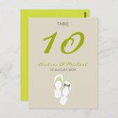 Herr & Frau Flip Flops Wedding Tischnummer Card (Vorne/Hinten)
