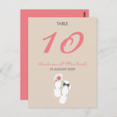 Herr & Frau Flip Flops Wedding Tischnummer Card (Vorne/Hinten)