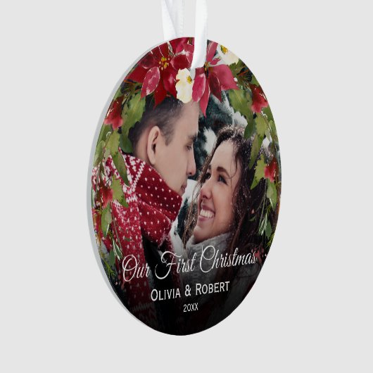  | Herr & Frau Foto Ornament (Vorderseite)