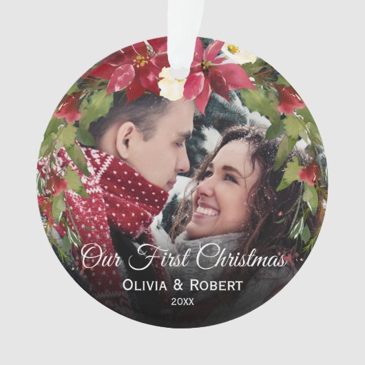 | Herr & Frau Foto Ornament (Vorderseite)