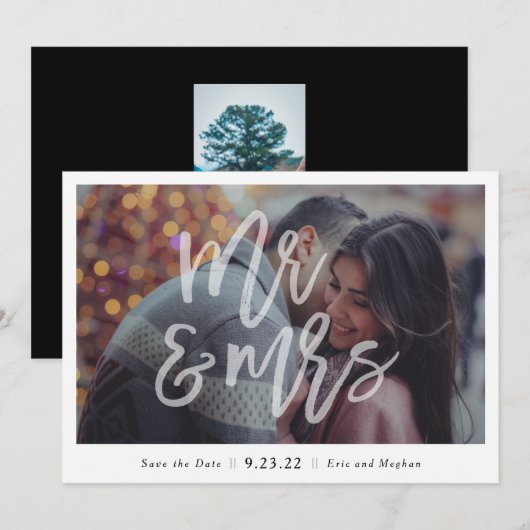 "Herr & Frau" Foto Save the Date (Vorne/Hinten)