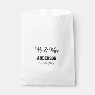 Herr & Frau fügen Familienname Datum Jahr Hochzeit Geschenktütchen
