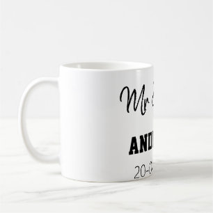 Herr & Frau fügen Familienname Datum Jahr Hochzeit Kaffeetasse