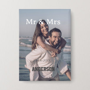 Herr & Frau fügen Familienname Foto Datum Hochzeit Button