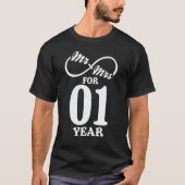 Herr Frau für 1 Jahr 1. Hochzeit T-Shirt (Vorderseite)