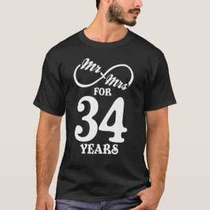 Herr & Frau für 34 Jahre 1. Hochzeitstag T-Shirt