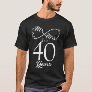 Herr & Frau für 40 Jahre 1. Hochzeitstag T-Shirt