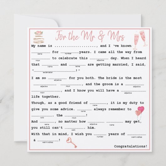 Herr & Frau Guest libs Einladung (Vorderseite)