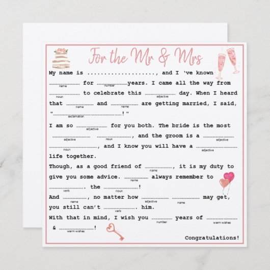 Herr & Frau Guest libs Einladung (Vorne/Hinten)