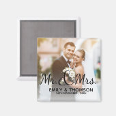 Herr & Frau | Hochzeit | Benutzerdefiniertes Foto Magnet (Vorderseite/Rückseite)
