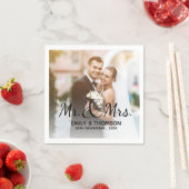 Herr & Frau | Hochzeit | Custom Foto Paper Napkin Serviette (Beispiel)