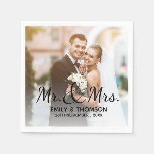 Herr & Frau   Hochzeit   Custom Foto Paper Napkin Serviette