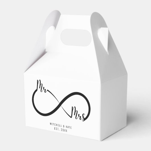 Herr & Frau Infinity Symbol Wedding Geschenkschachtel (Vorderseite)