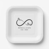 Herr & Frau Infinity Symbol Wedding Pappteller (Vorderseite)