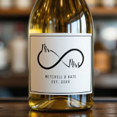 Herr & Frau Infinity Symbol Wedding Schaumweinetikett