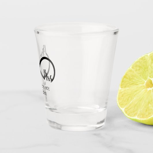 Herr & Frau Infinity Symbol Wedding Schnapsglas (Rechts)