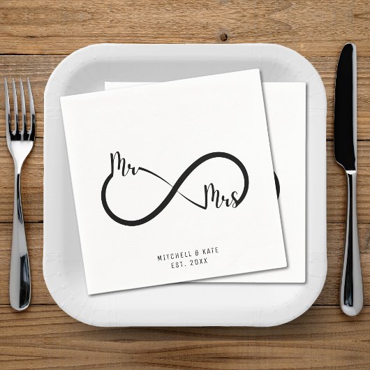 Herr & Frau Infinity Symbol Wedding Serviette