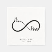 Herr & Frau Infinity Symbol Wedding Serviette (Vorderseite)