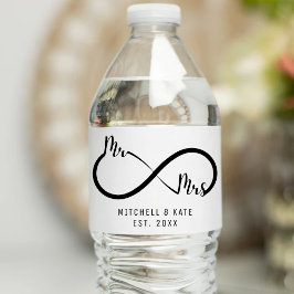 Herr & Frau Infinity Symbol Wedding Wasserflaschenetikett