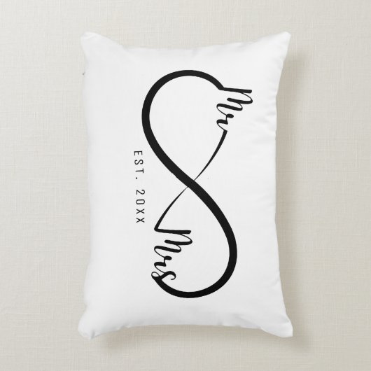 Herr & Frau Infinity Symbol White Dekokissen (Vorderseite(Vertikal))