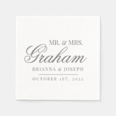 Herr & Frau Last Name Wedding Serviette (Vorderseite)