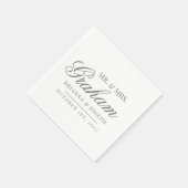 Herr & Frau Last Name Wedding Serviette (Ecke)
