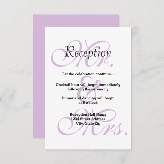 Herr Frau Lila - Einladung des Empfangs (Vorne/Hinten)