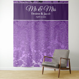 Herr & Frau Lila Lavender White Backdrop Wandteppich