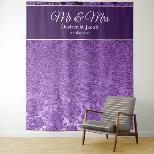 Herr & Frau Lila Lavender White Backdrop Wandteppich (Beispiel)