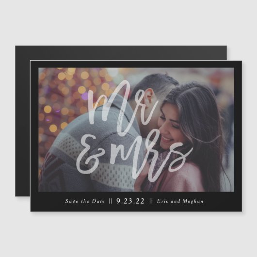 Herr & Frau Magnetic Save the Date Magnetic Magnet (Vorne/Hinten)
