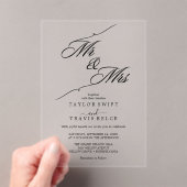 Herr & Frau Minimal Acrylic Wedding Acryleinladungen (Insitu (Handheld))