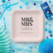 Herr & Frau Minimal Simple Modern Disposable Pappteller (Party)