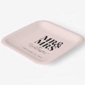 Herr & Frau Minimal Simple Modern Disposable Pappteller (Gewinkelt)