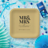 Herr & Frau Minimal Simple Modern Disposable Pappteller (Party)