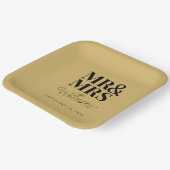 Herr & Frau Minimal Simple Modern Disposable Pappteller (Gewinkelt)