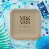 Herr & Frau Minimal Simple Modern Disposable Pappteller (Party)