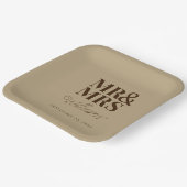 Herr & Frau Minimal Simple Modern Disposable Pappteller (Gewinkelt)