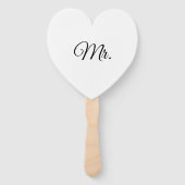 Herr & Frau minimalistischer Schwarz/Weiß Fächer (Vorderseite)