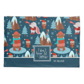 Herr & Frau Nachname Lassen Sie es den blauen Wint Kissenbezug (Rückseite-Links)