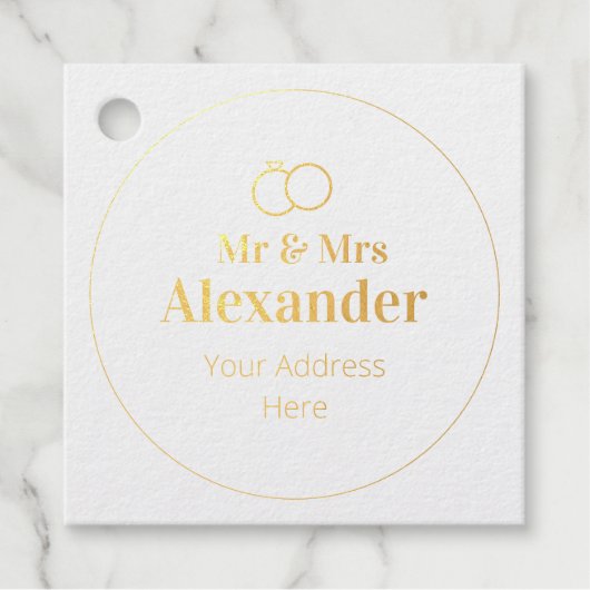 Herr & Frau Nachname und Anschrift Geschenkanhänger (Vorderseite)