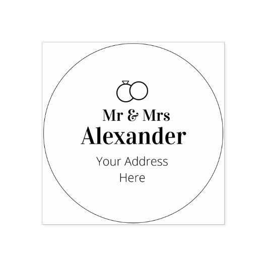 Herr & Frau Nachname und Anschrift Gummistempel (Prägung)