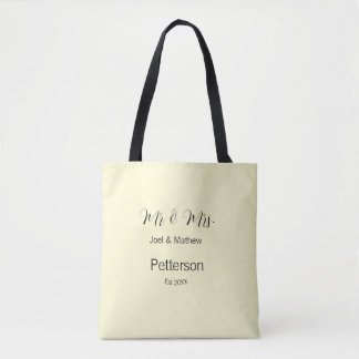Herr & Frau Name seit Jahr Hochzeitspaar einfach g Tasche