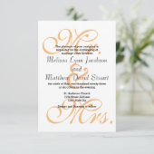 Herr & Frau Peach - 3x5 Einladung zur Hochzeit (Stehend Vorderseite)