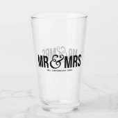Herr & Frau Personalisiert Gastgeschenk Hochzeit Glas (Rückseite)