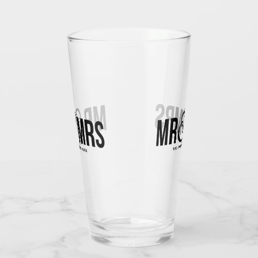Herr & Frau Personalisiert Gastgeschenk Hochzeit Glas (Rechts)