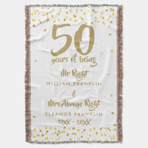 Herr Frau Recht Lustig Golden 50. Hochzeitstag Decke