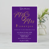 Herr & Frau Royal Lila + Grenze Folieneinladung (Stehend vorne)