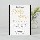 Herr & Frau Royal Wedding Foil Einladung (Stehend vorne)