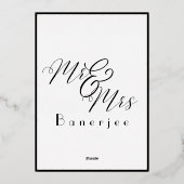 Herr & Frau Royal Wedding Foil Einladung (Rückseite)